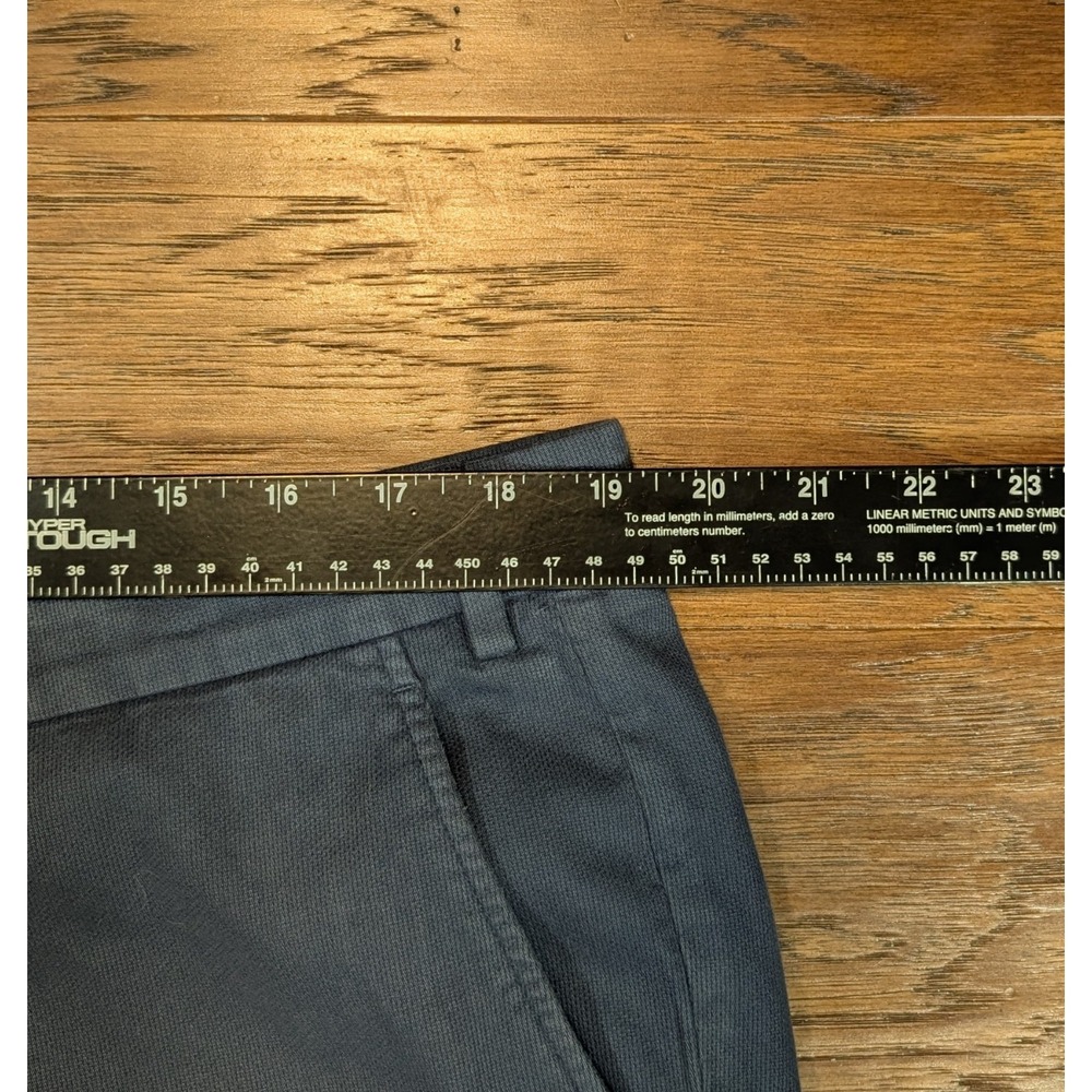 Loro Piana Carlo Pants Mens 56 Blue Cotton Straight Leg Flat Front Made in Italy - Picture 8 of 15